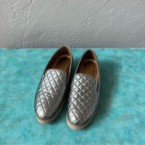 Johnston & Murphy‎ Portia Platform Quilted Pewter Loafers